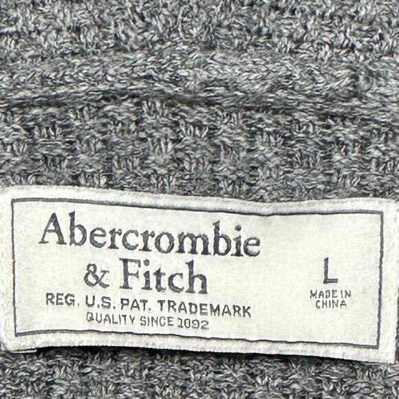 Abercrombie And Fitch Men L Button Front Shawl Collar Cardigan Sweater Grandpa - Picture 2 of 8
